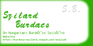 szilard burdacs business card